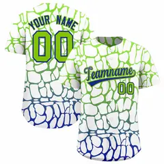 Neon Green Royal Giraffe Graffiti Pattern Baseball Jersey