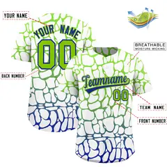 Neon Green Royal Giraffe Graffiti Pattern Baseball Jersey 2