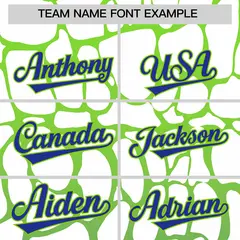 Neon Green Royal Giraffe Graffiti Pattern Baseball Jersey 3