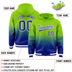Neon Green Royal Gradient Letterman Varsity Jacket Hoodie 4