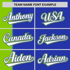 Neon Green Royal Gradient Stripe Two-Button Softball Jersey 3