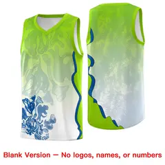 Neon Green Royal Illusion Flower Gradient Basketball Jersey 7