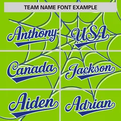 Neon Green Royal Spider Web Raglan Sleeves Baseball Jersey 3