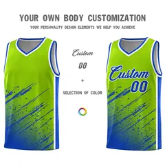 Neon Green Royal Splash Basketball Uniforms for Teams 3