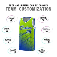 Neon Green Royal Splash Basketball Uniforms for Teams 4