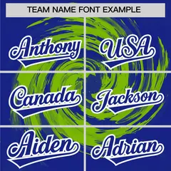 Neon Green Royal Swirl Graffiti Baseball Jersey 3