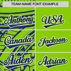 Neon Green Royal Tribal Split Baseball Jersey 3