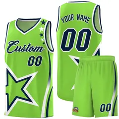 Neon Green Shoulder Stars Graffiti Basketball Jersey 1
