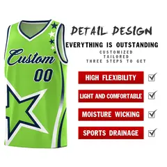 Neon Green Shoulder Stars Graffiti Basketball Jersey 2
