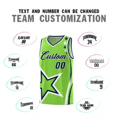 Neon Green Shoulder Stars Graffiti Basketball Jersey 4