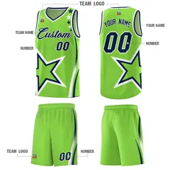 Neon Green Shoulder Stars Graffiti Basketball Jersey 5