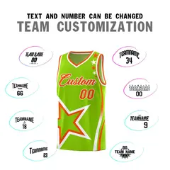Neon Green Shoulder Stars Graffiti Basketball Jersey 4