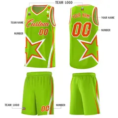 Neon Green Shoulder Stars Graffiti Basketball Jersey 5