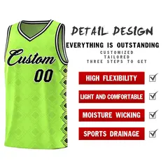 Neon Green Side Blocks Sports Uniform Basketball Jersey 2