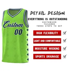 Neon Green Side Blocks Sports Uniform Basketball Jersey 2