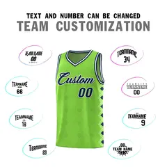 Neon Green Side Blocks Sports Uniform Basketball Jersey 4