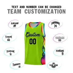 Neon Green Side Flame Basketball Jersey for Teams 4