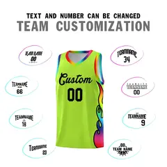 Neon Green Side Flame Basketball Jersey for Teams 4