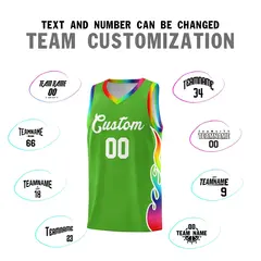 Neon Green Side Flame Basketball Jersey for Teams 4