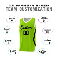Neon Green Side Rhombus Graffiti Pattern Basketball Jersey 4