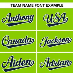 Neon Green Stand Collar Classic Baseball Jersey 3