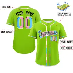 Neon Green Transgender Pride Month Classic Baseball Jersey 2