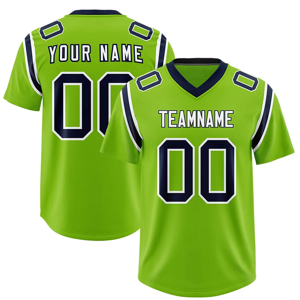 Neon Green Two-Tone Shoulder Cut Authentic Football Jersey