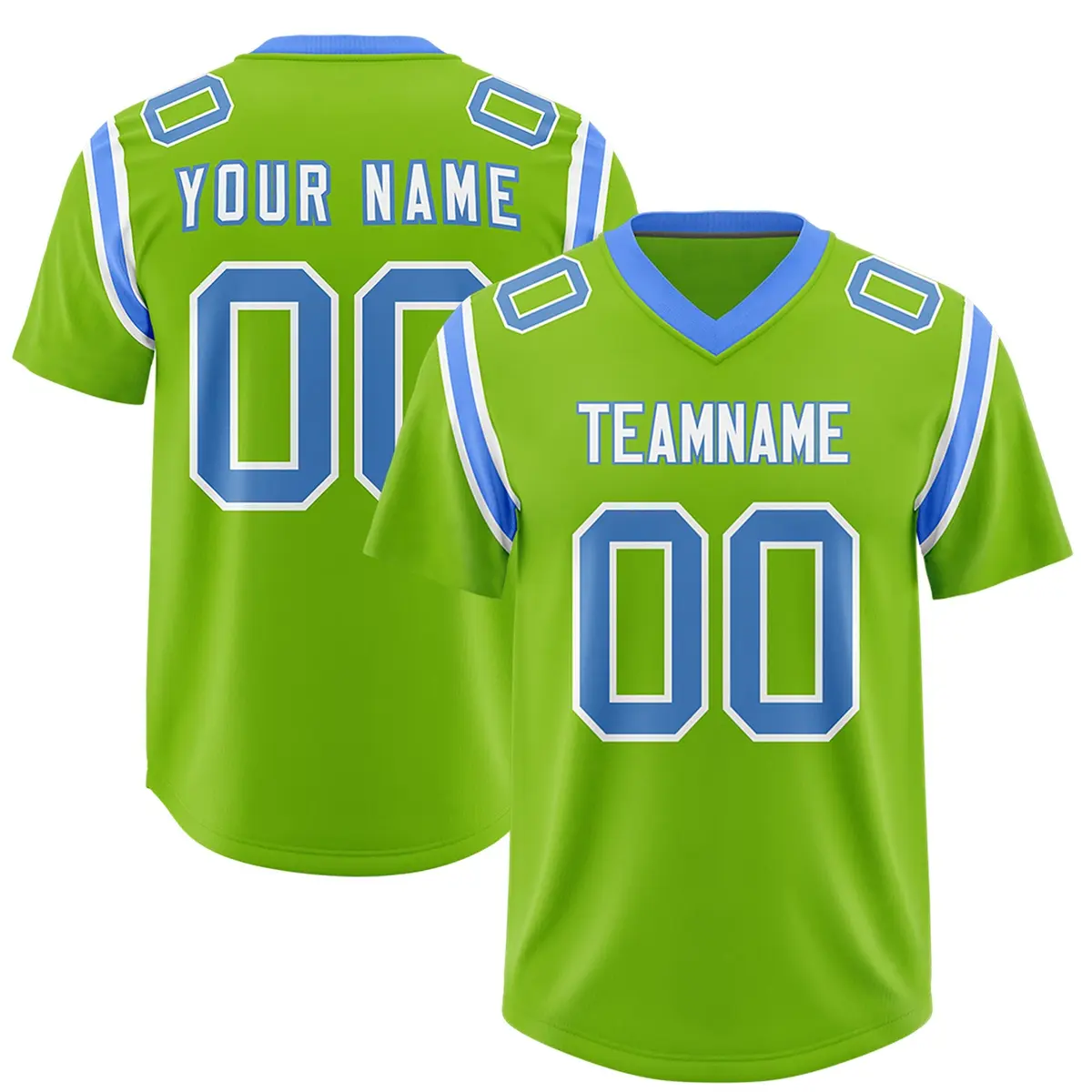 Neon Green Two-Tone Shoulder Cut Authentic Football Jersey