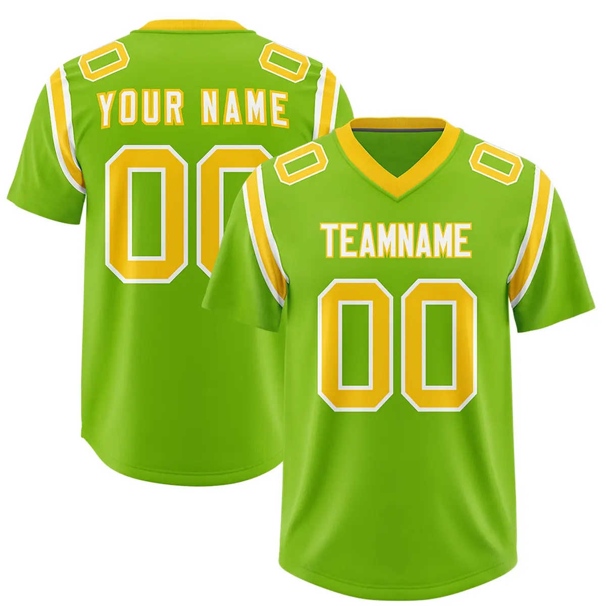 Neon Green Two-Tone Shoulder Cut Authentic Football Jersey