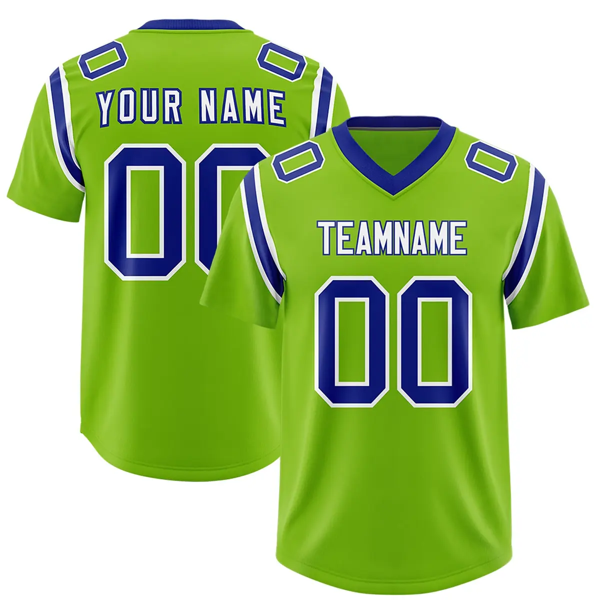 Neon Green Two-Tone Shoulder Cut Authentic Football Jersey