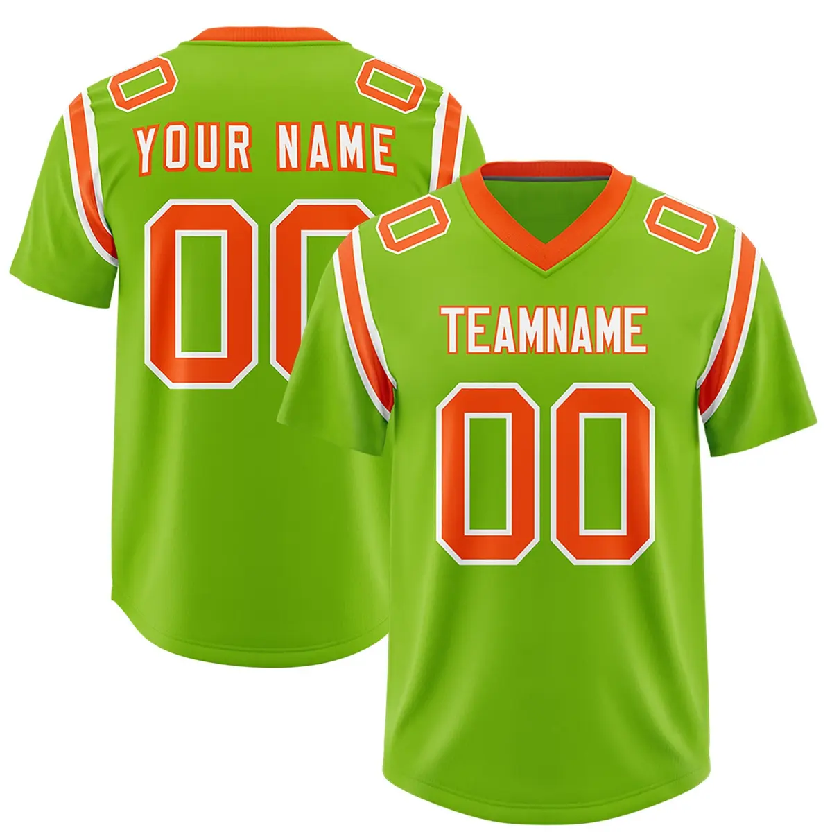 Neon Green Two-Tone Shoulder Cut Authentic Football Jersey