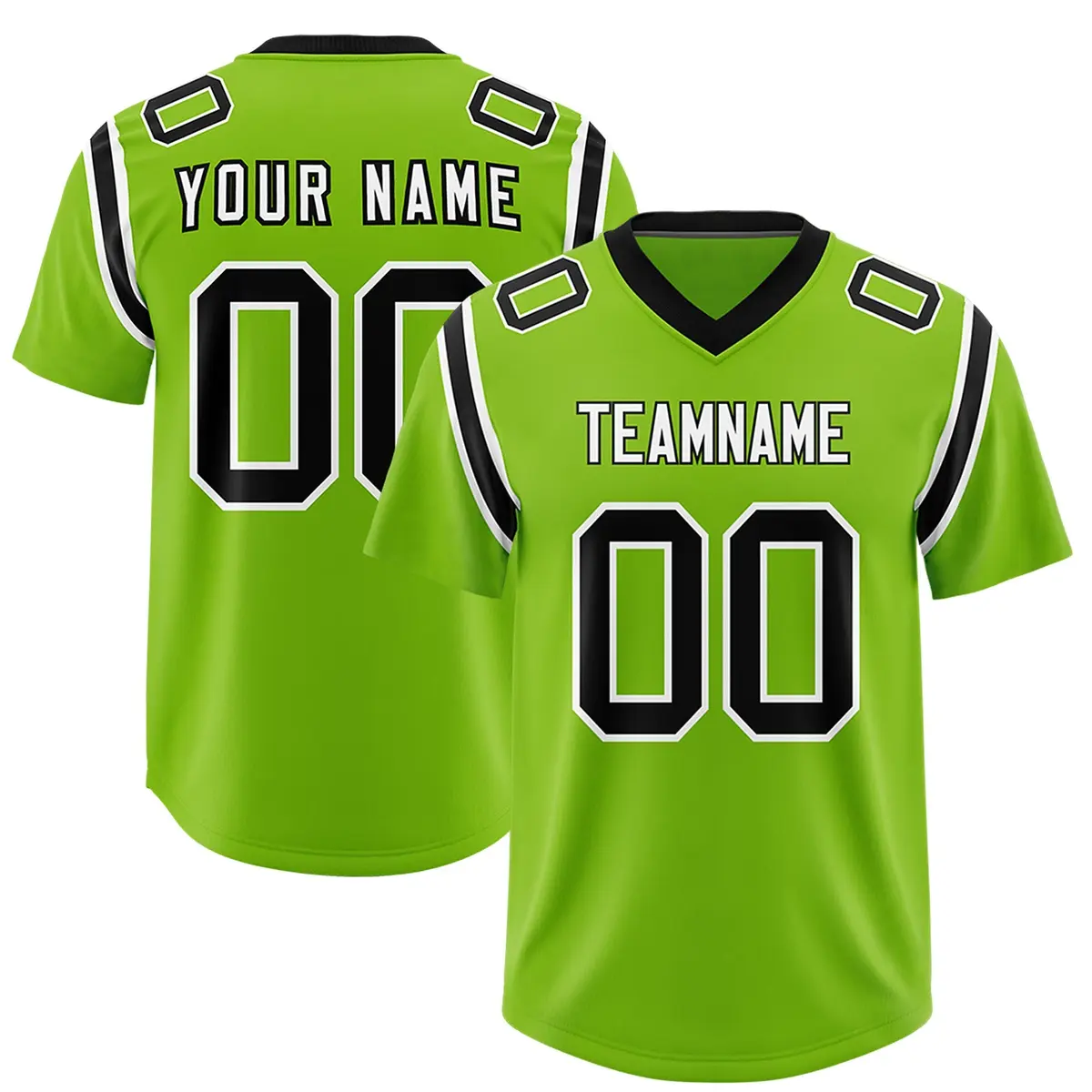 Neon Green Two-Tone Shoulder Cut Authentic Football Jersey