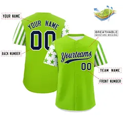 Neon Green White American Flag Raglan Baseball Jersey 2