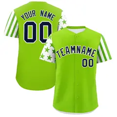 Neon Green White American Flag Raglan Baseball Jersey 7