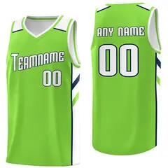 Neon Green White Basketball Jersey 1