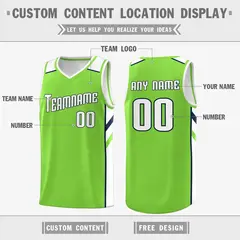 Neon Green White Basketball Jersey 2