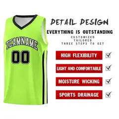 Neon Green White-Black Classic Basketball Jersey Set 5