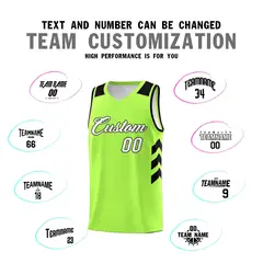 Neon Green White-Black Classic Basketball Jersey Set 4