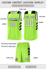Neon Green White-Black Classic Basketball Jersey Set 2