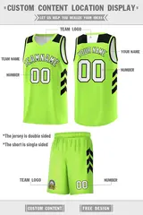Neon Green White-Black Classic Basketball Jersey Set 2