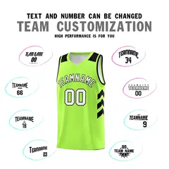 Neon Green White-Black Classic Basketball Jersey Set 4