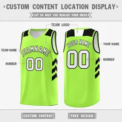 Neon Green White-Black Classic Basketball Jersey 2
