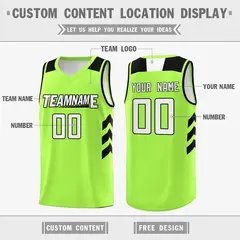 Neon Green White-Black Classic Mesh Sport Basketball Jersey 2