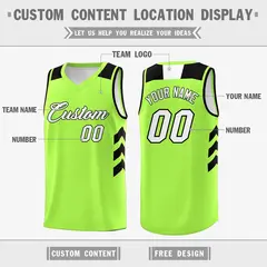 Neon Green White-Black Classic Mesh Sport Basketball Jersey 2