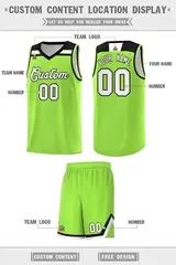 Neon Green White-Black Classic Sports Basketball Jersey 2