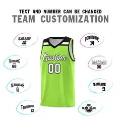 Neon Green White-Black Classic Sports Basketball Jersey 3