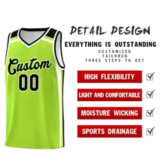 Neon Green White Black Color Charge Basketball Jersey 2
