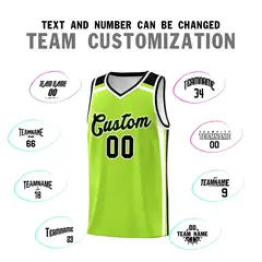 Neon Green White Black Color Charge Basketball Jersey 4