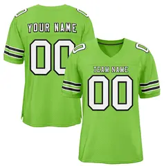 Neon Green White-Black Football Jersey