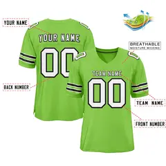 Neon Green White-Black Football Jersey 2